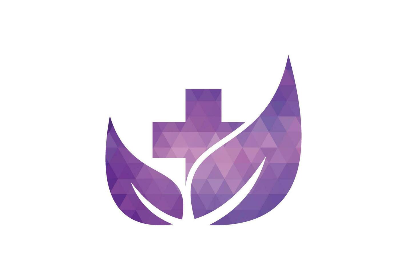 Low Poly and Creative Medical pharmacy logo design, Vector design concept