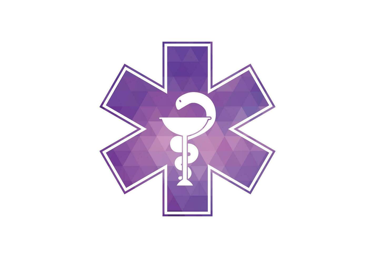 Low Poly and Creative Medical pharmacy logo design, Vector design concept