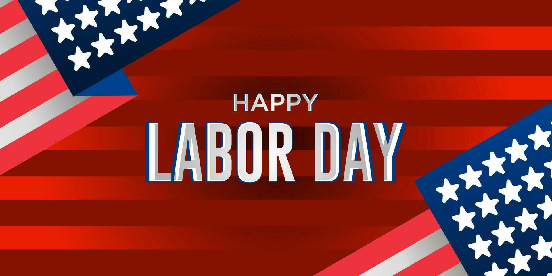 Labor Day poster template. USA Labor Day Celebration with American flag, Sale advertising promotional poster or Banner for Labor Day vector
