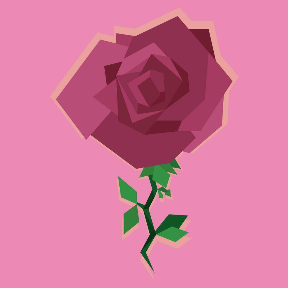 poligonal Rosa aislado en rosado antecedentes vector ilustración