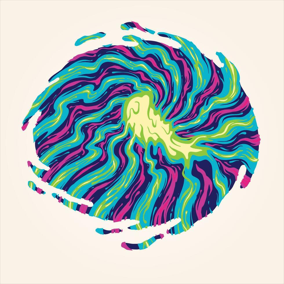 Spiral hypnotic optical illusion trippy background illustration vector