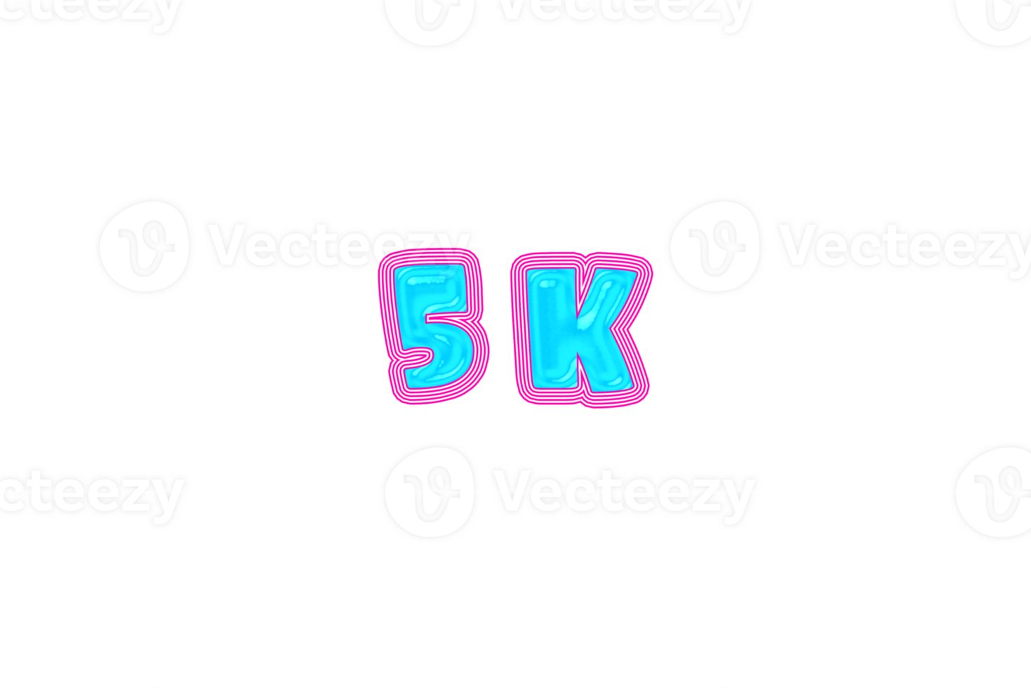 5 k subscribers celebration greeting Number with jelly design png