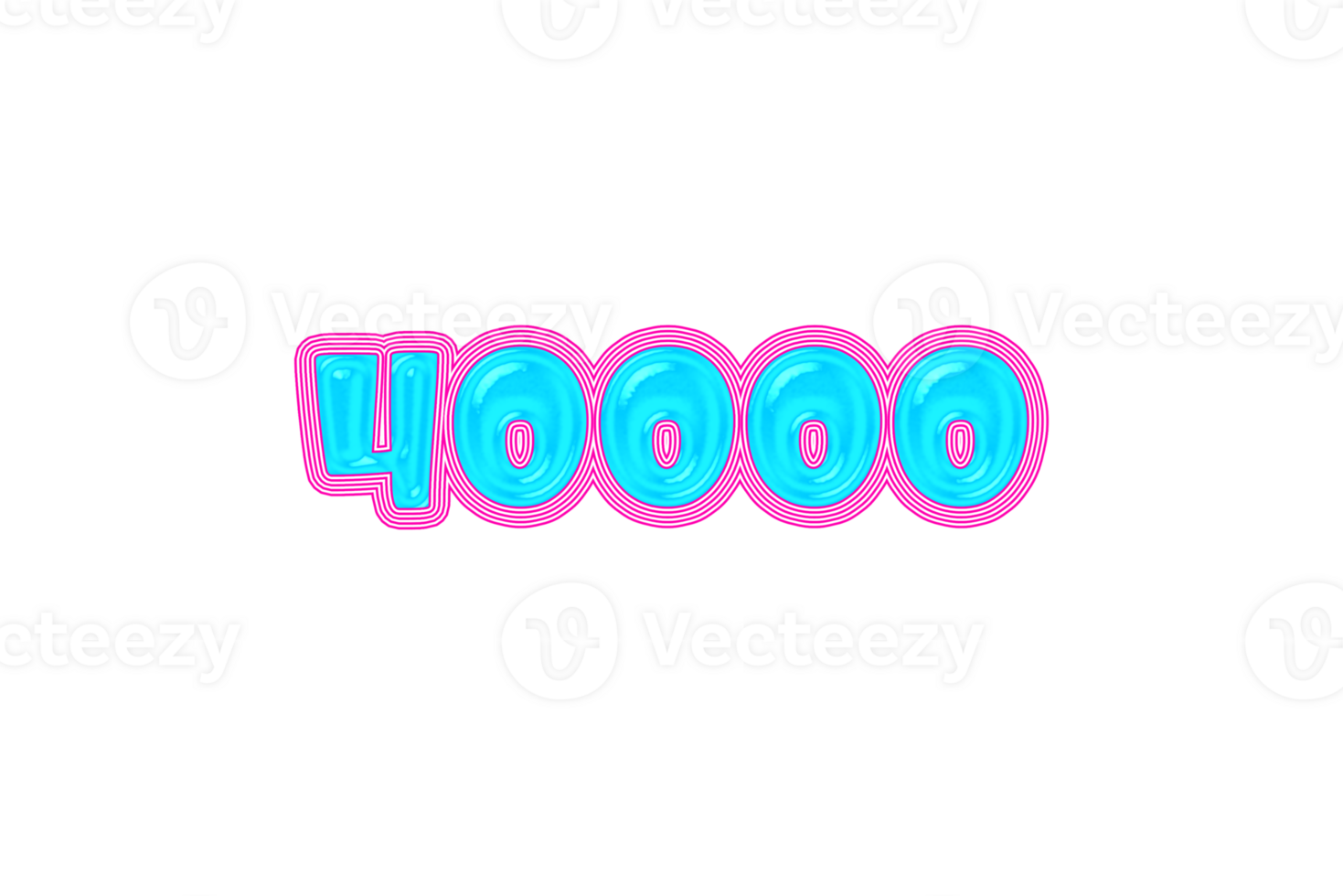 40000 subscribers celebration greeting Number with jelly design png