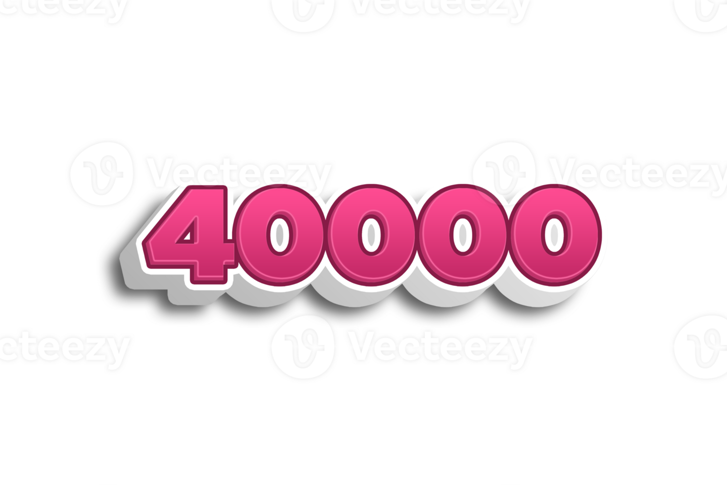 40000 subscribers celebration greeting Number with pink 3d design png