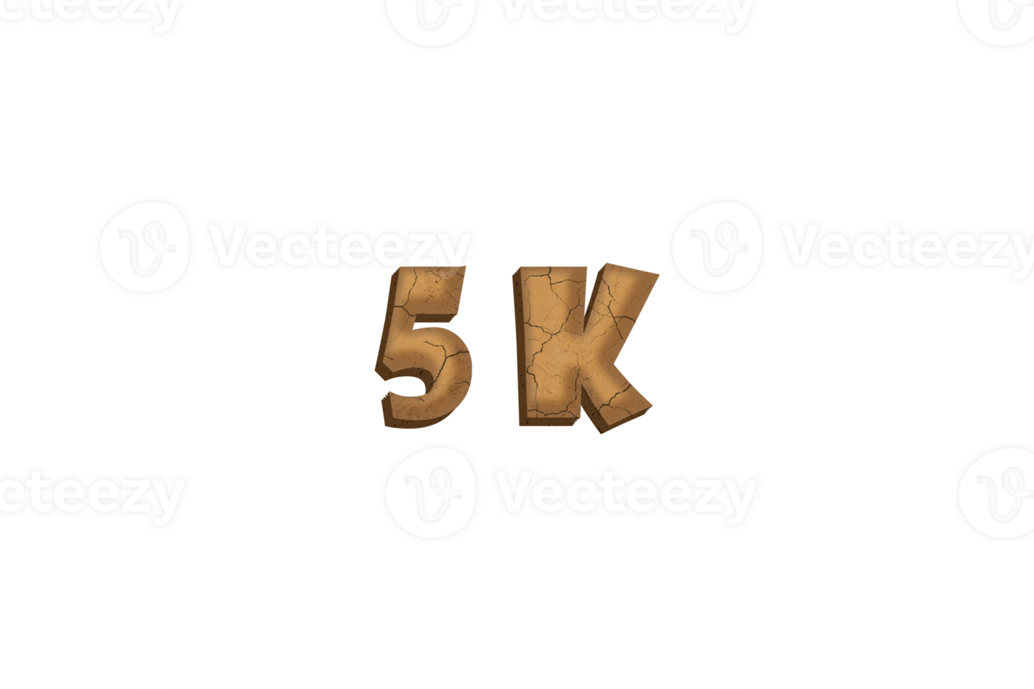 5 k subscribers celebration greeting Number with clay design png