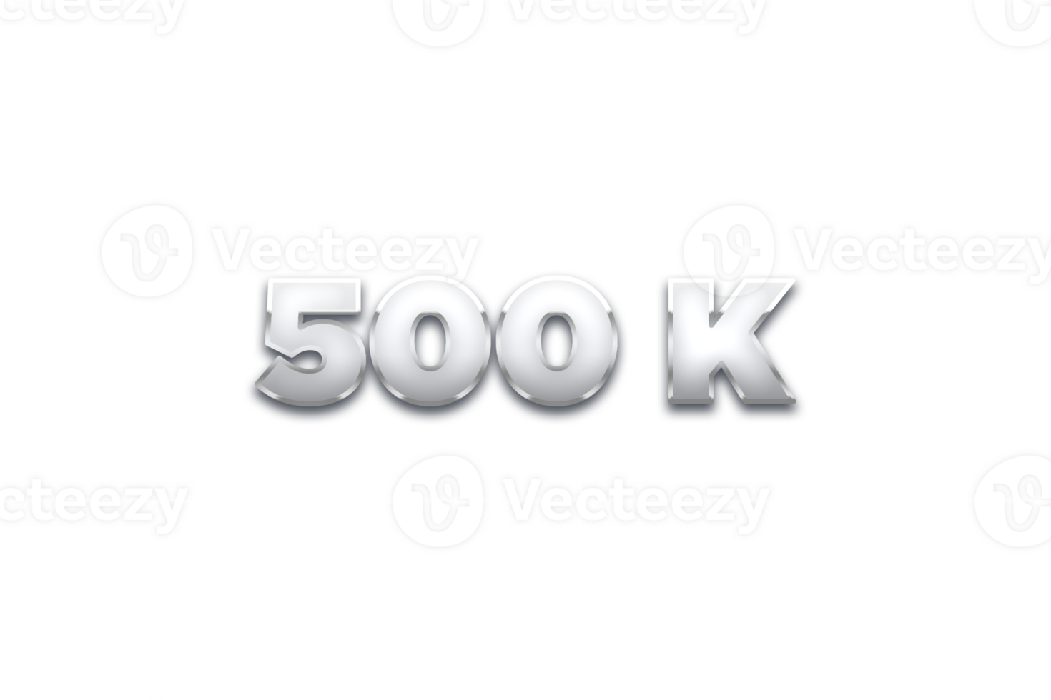 500 k subscribers celebration greeting Number with metal design png