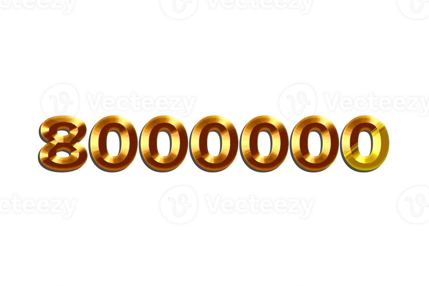 8000000 subscribers celebration greeting Number golden with design png