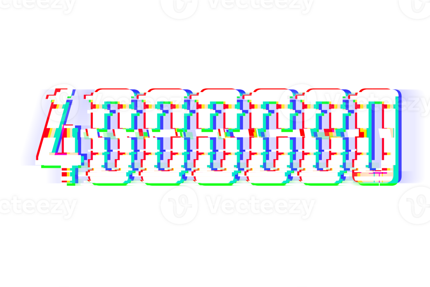 4000000 subscribers celebration greeting Number with glitch design png