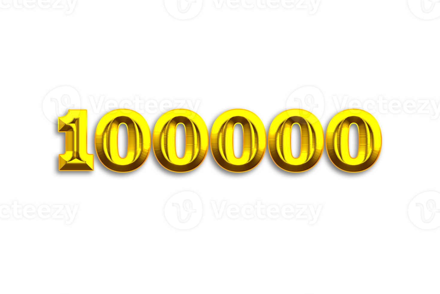 100000 subscribers celebration greeting Number with gold design png