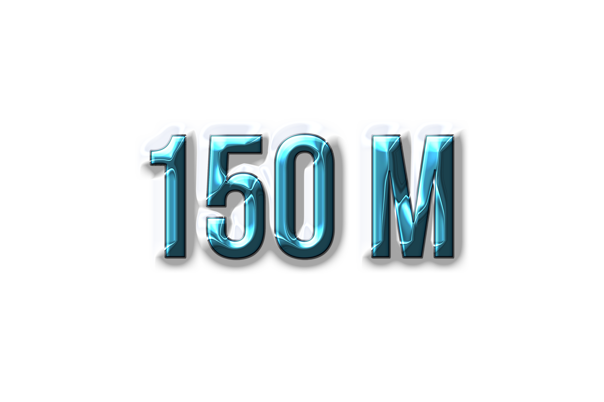 150 Million Subscribers Celebration Greeting Number With Plastic Design 