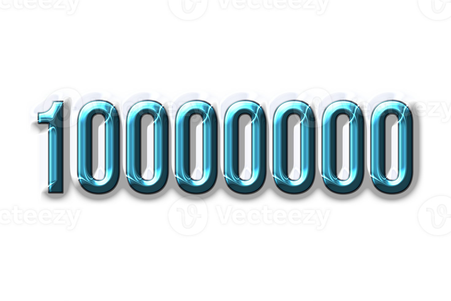 10000000 subscribers celebration greeting Number with plastic design png