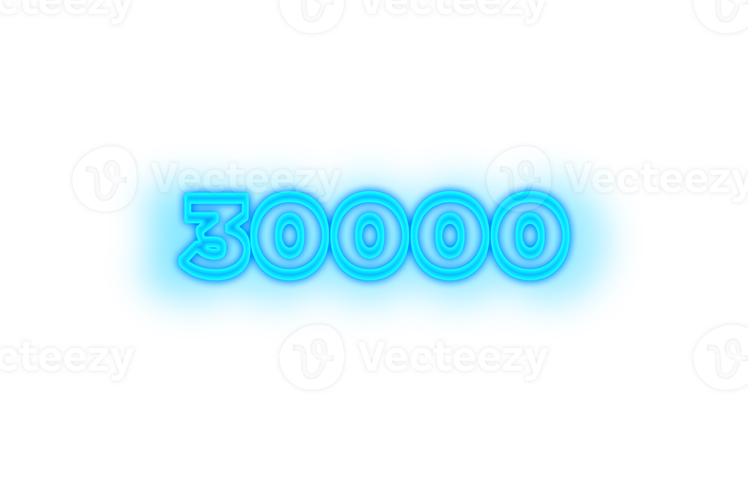 30000 subscribers celebration greeting Number with glow design png