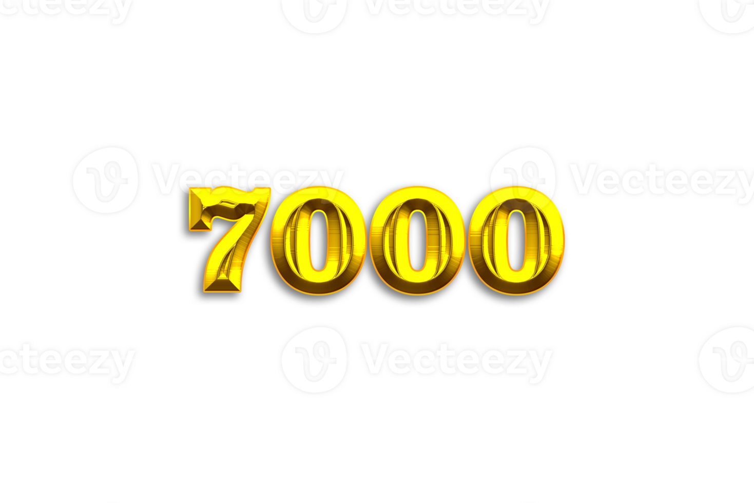 7000 subscribers celebration greeting Number with gold design 23432687 PNG