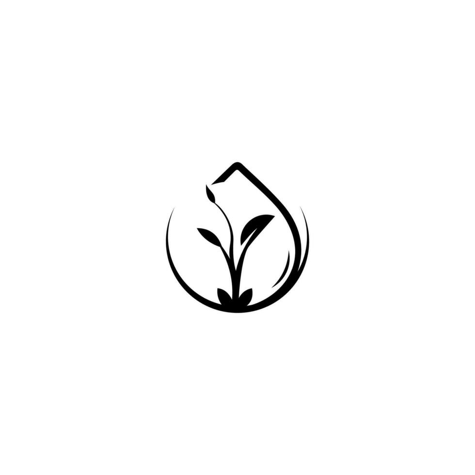 plantilla vectorial de diseño de logotipo de hoja de gota de agua ecológica. salpicadura de gota de agua verde eco vector