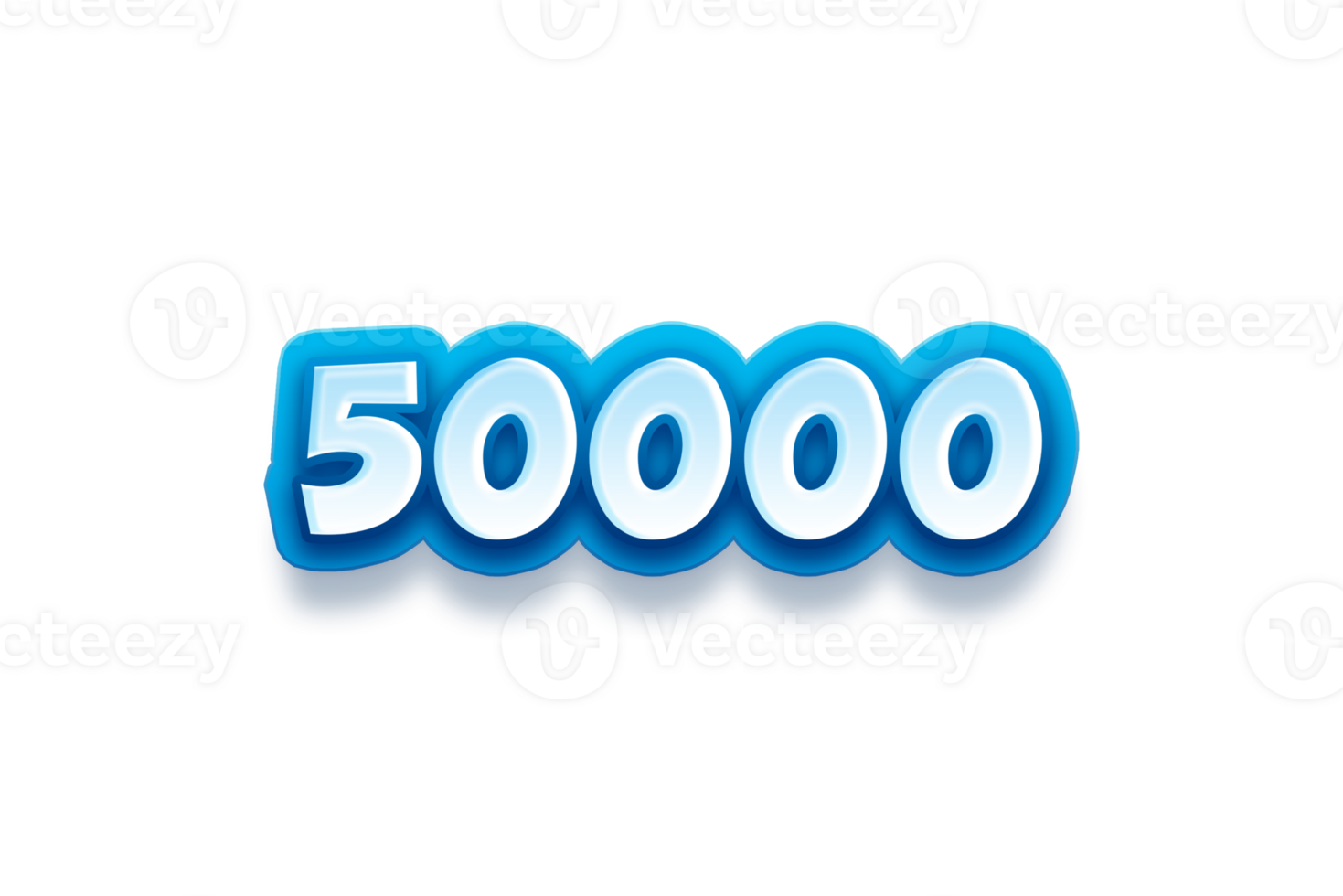 50000 subscribers celebration greeting Number with modren blue design png