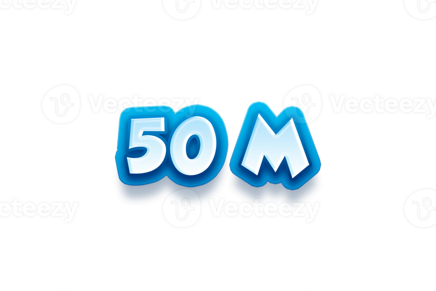 50 million subscribers celebration greeting Number with modern blue design png