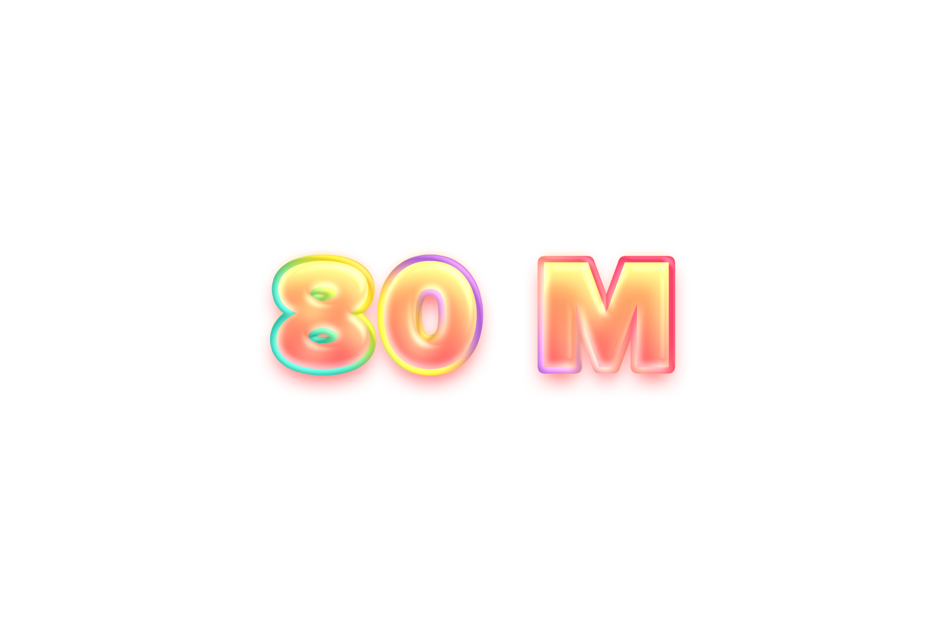 80 Million Subscribers Celebration Greeting Number With Candy Color 80-million-subscribers-celebration-greeting-number-with-candy-color