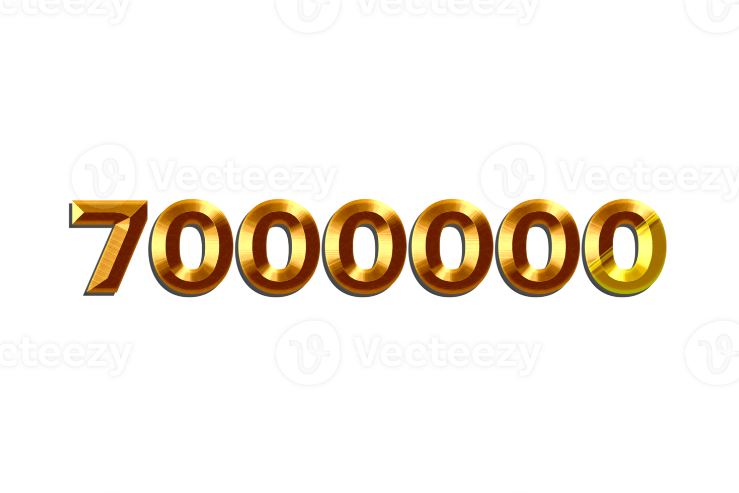 7000000 subscribers celebration greeting Number with golden design png