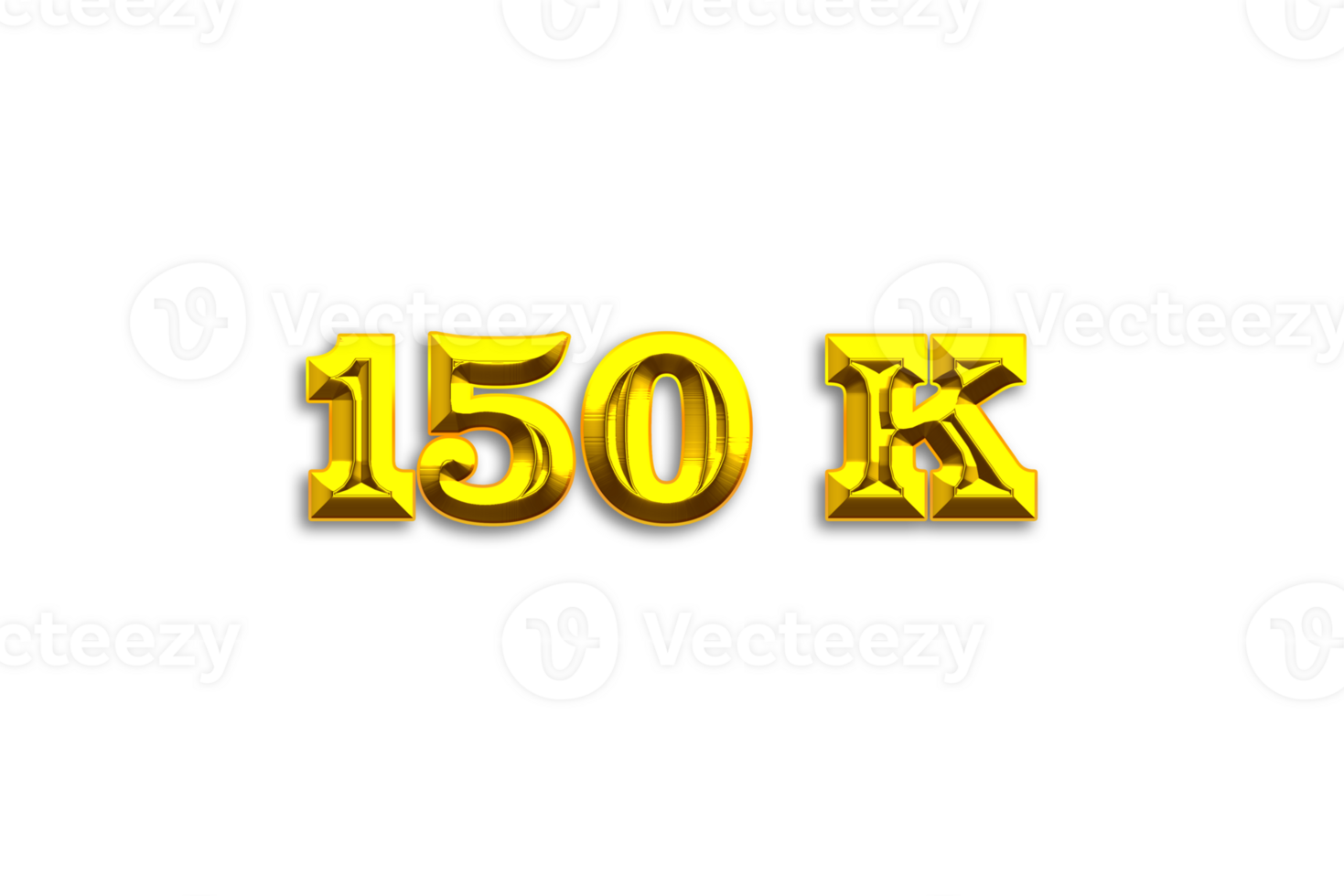 150 k subscribers celebration greeting Number with gold design png