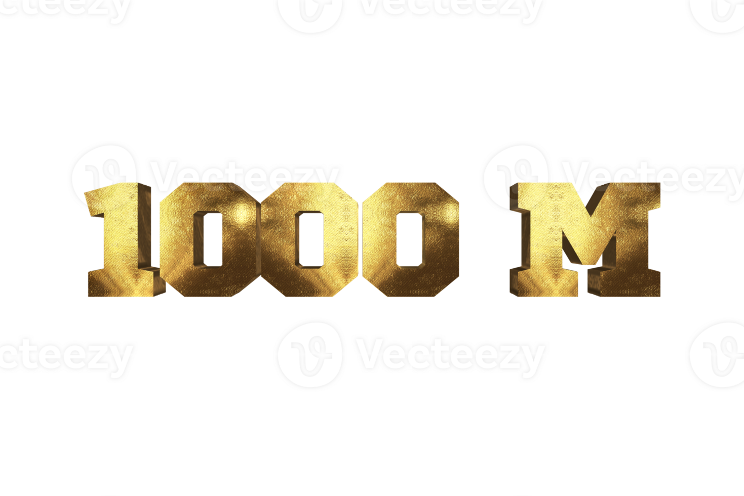 1000 million subscribers celebration greeting Number with brass design png