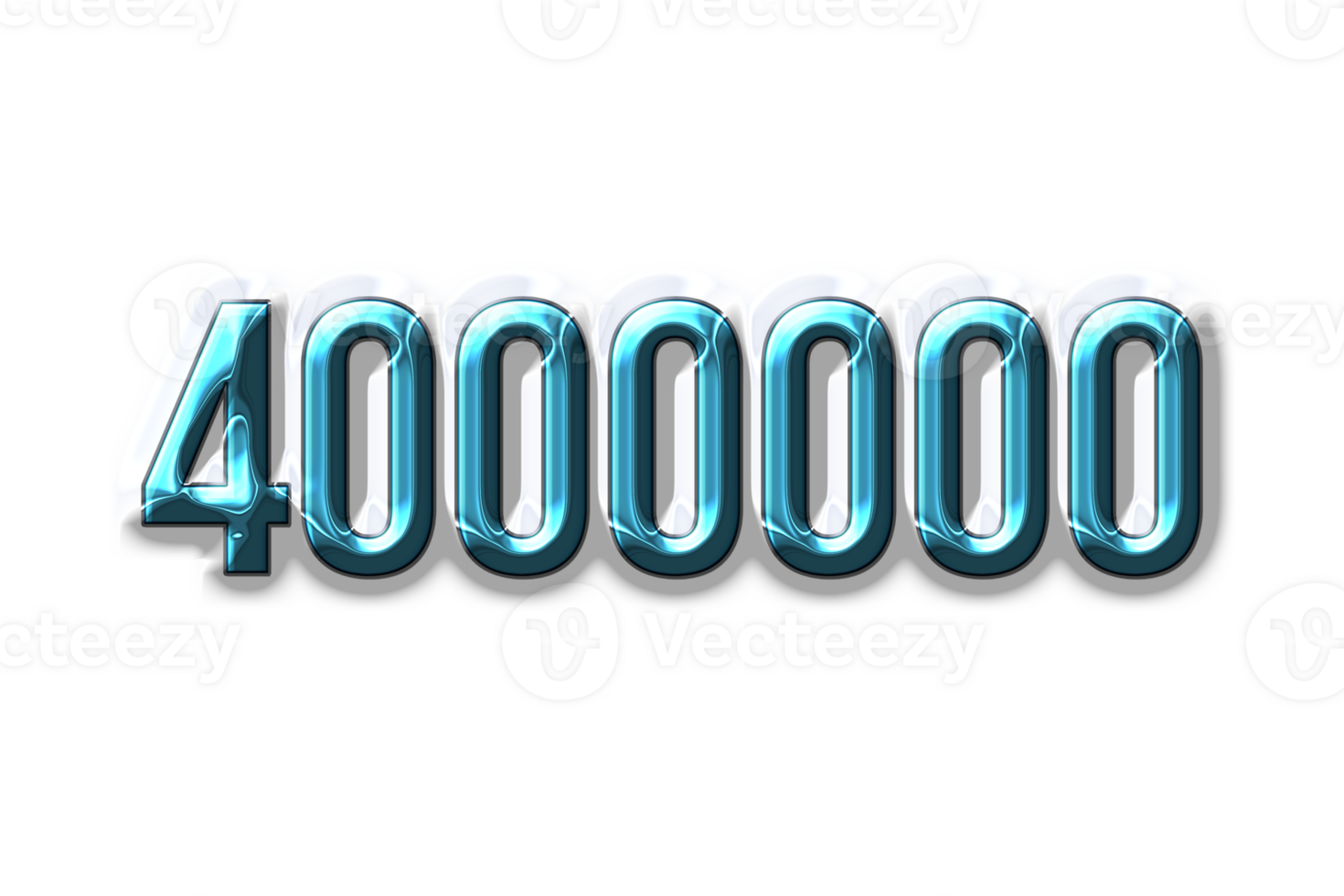 4000000 subscribers celebration greeting Number with plastic design png