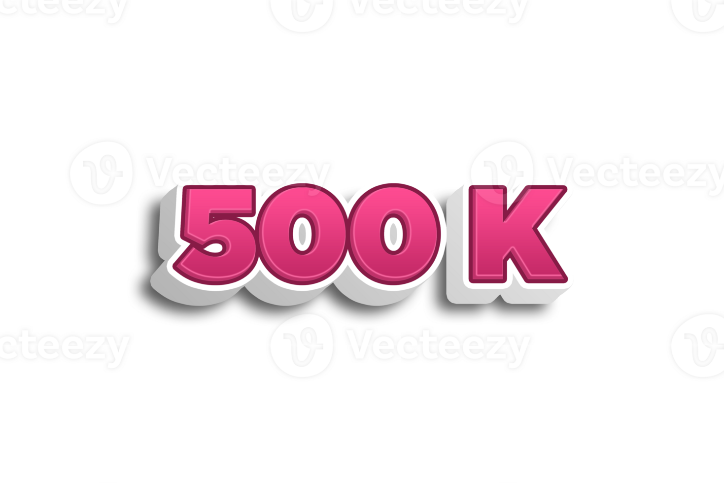 500 k subscribers celebration greeting Number with pink 3d design png