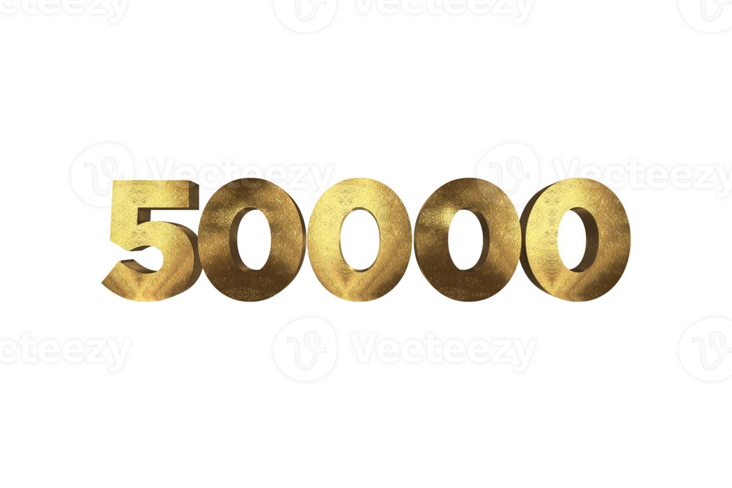50000 subscribers celebration greeting Number with golden design png