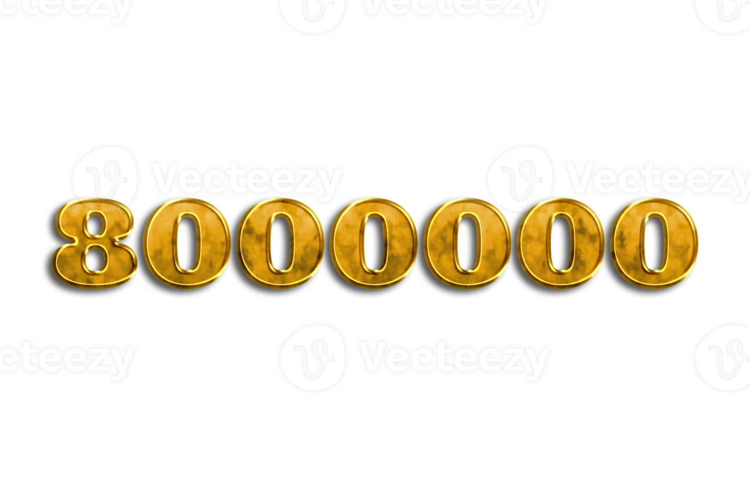 8000000 subscribers celebration greeting Number golden with design png