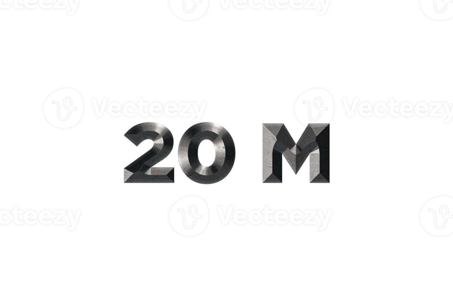 20 million subscribers celebration greeting Number with elegant design png