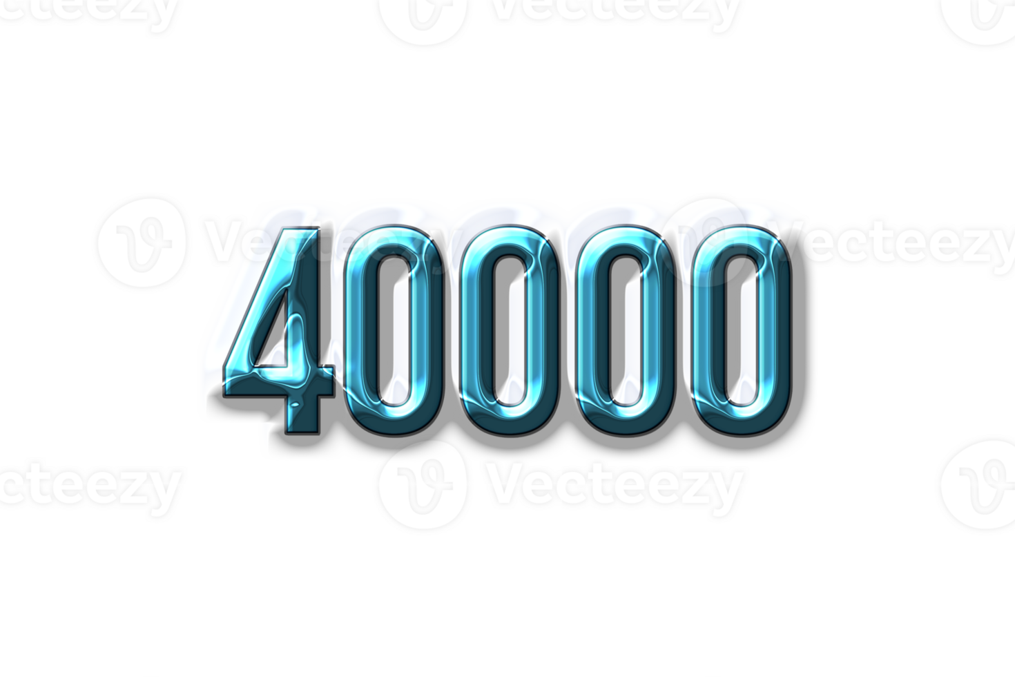 40000 subscribers celebration greeting Number with plastic design png