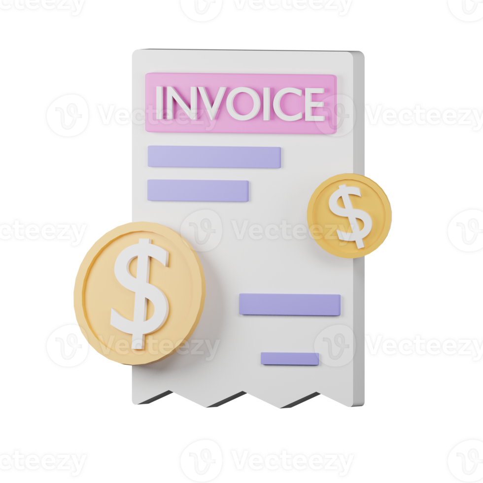 invoice with money coins icon png