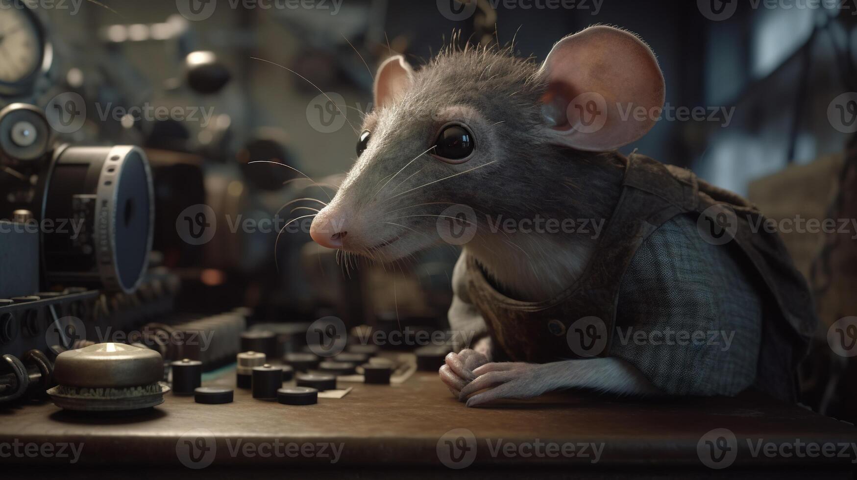shrew communication technician, digital art illustration, photo