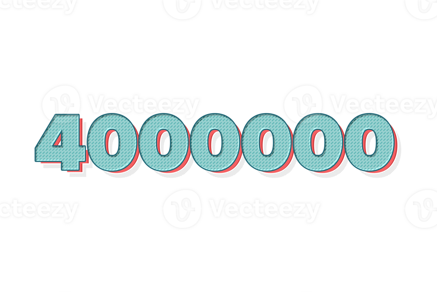 4000000 subscribers celebration greeting Number with unique design png