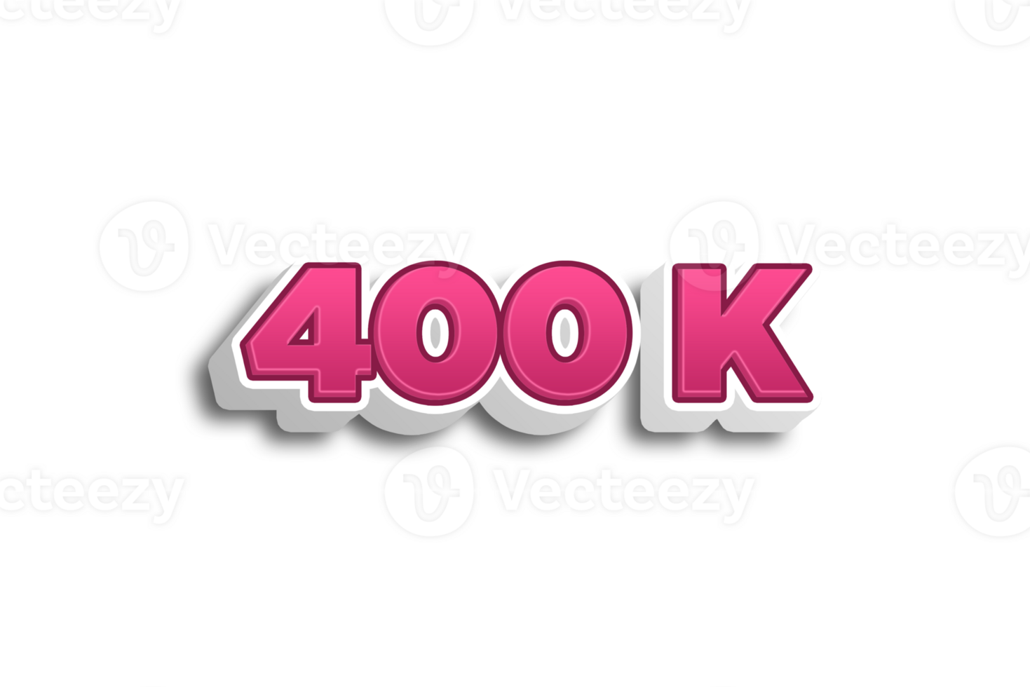 400 k subscribers celebration greeting Number with pink 3d design png
