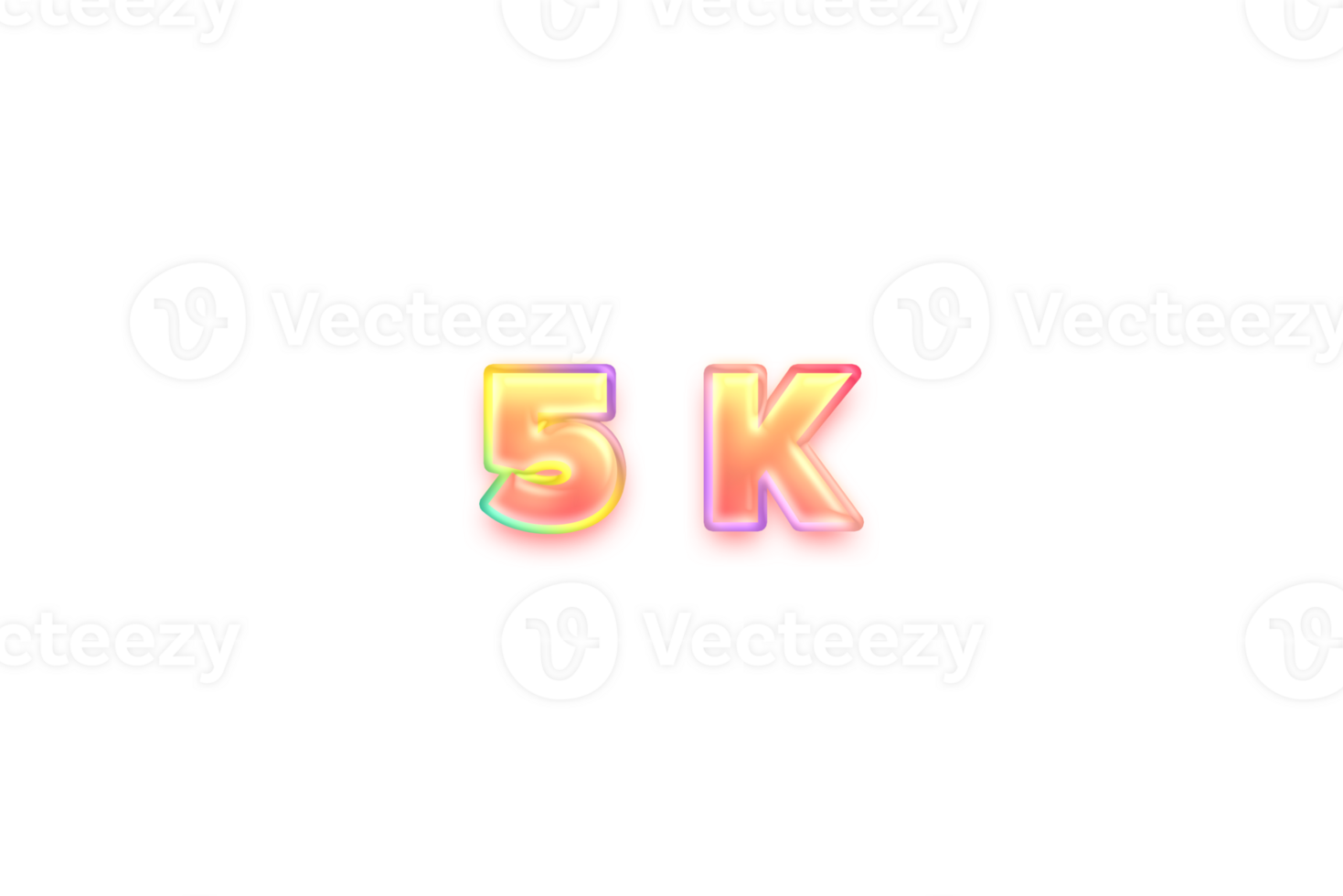 5 k subscribers celebration greeting Number with candy color design png