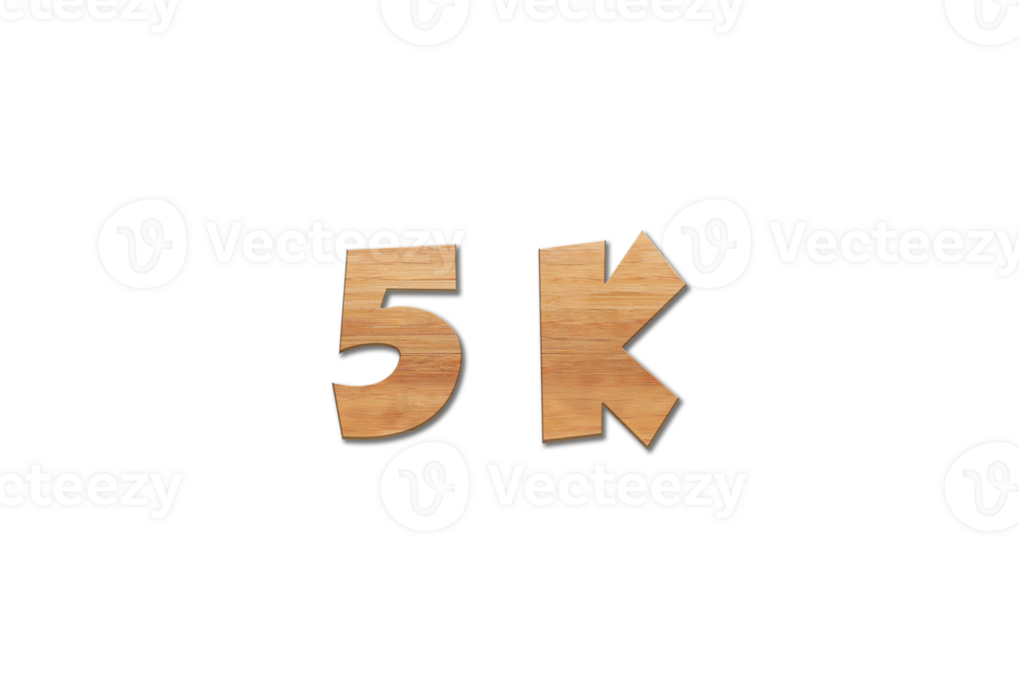 5 k subscribers celebration greeting Number with oak wood design png