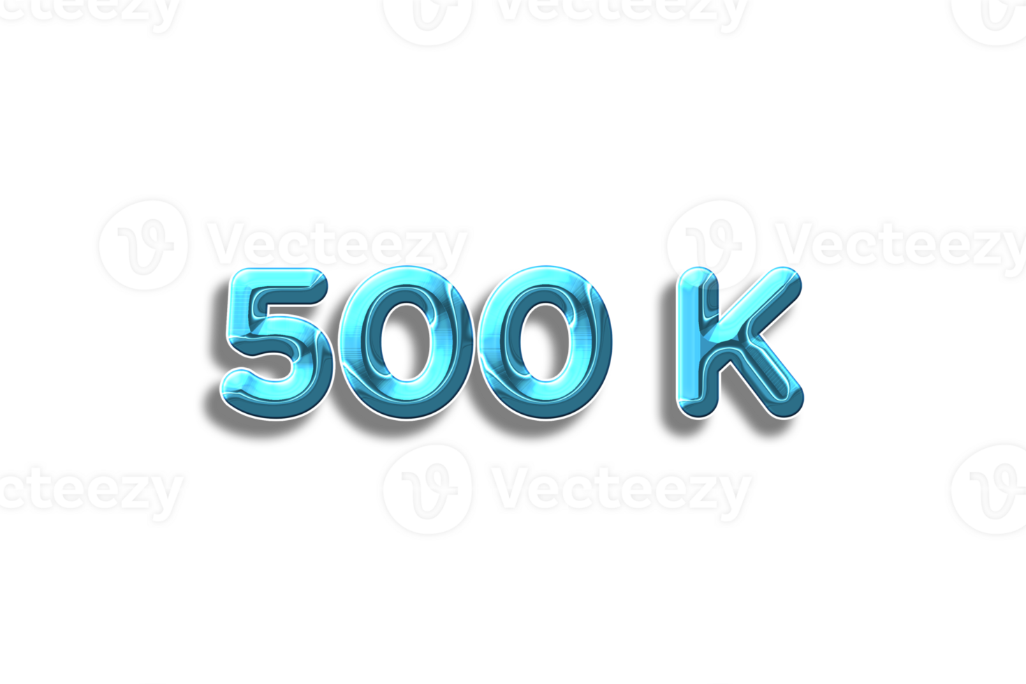 500 k subscribers celebration greeting Number with plastic design png