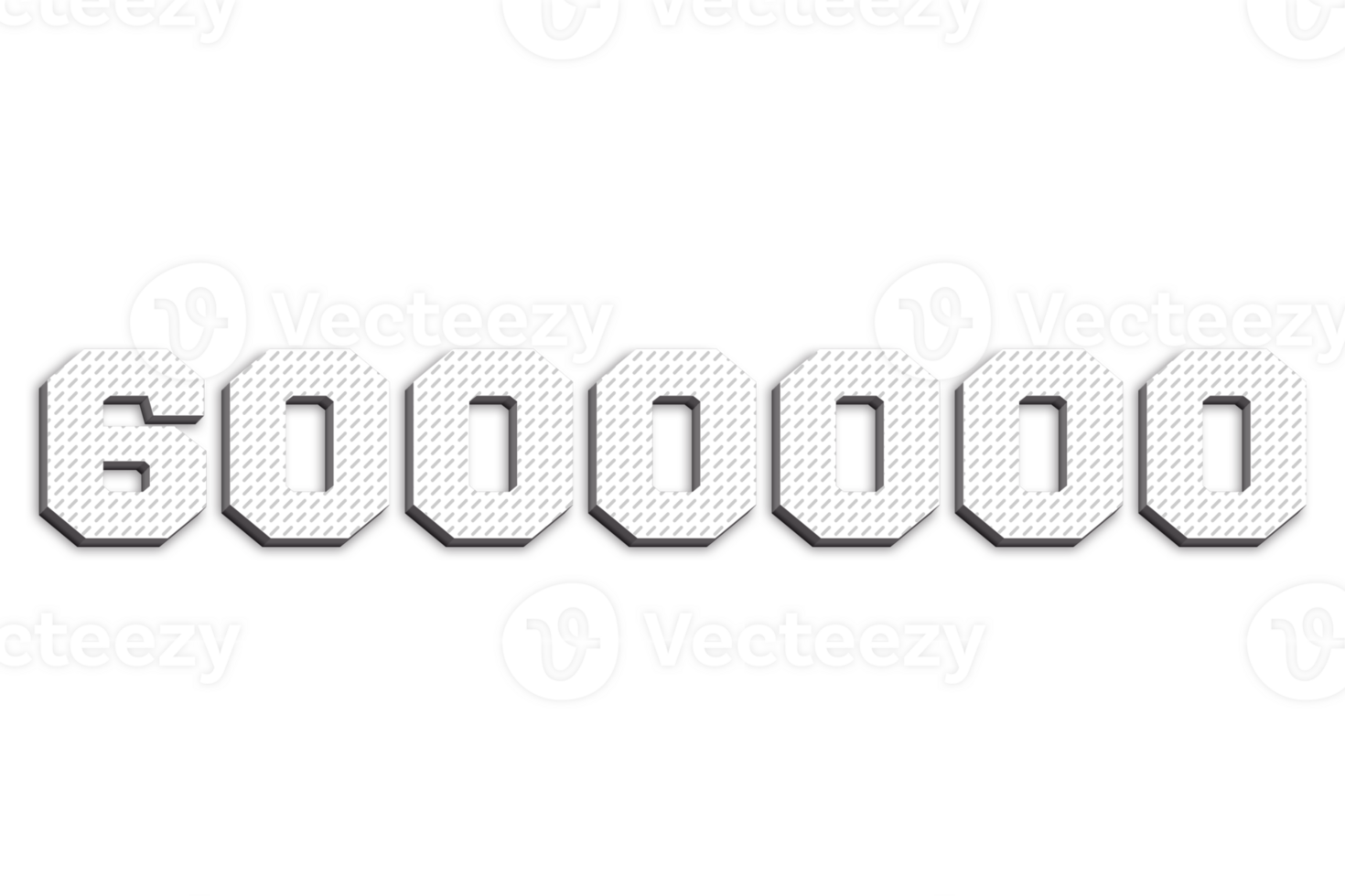 6000000 subscribers celebration greeting Number with 3d paper design png