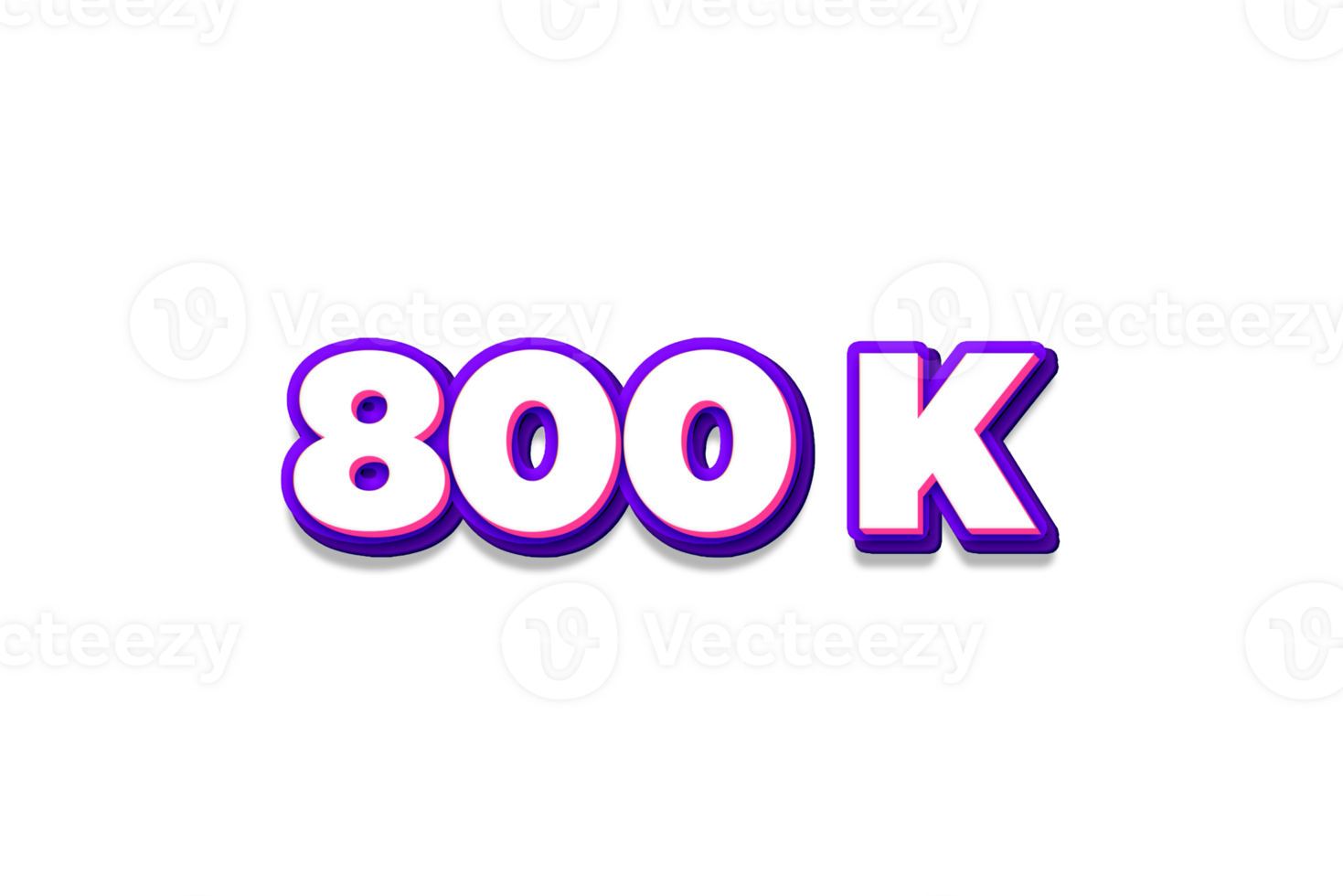 800 k subscribers celebration greeting Number purple and pink with design png