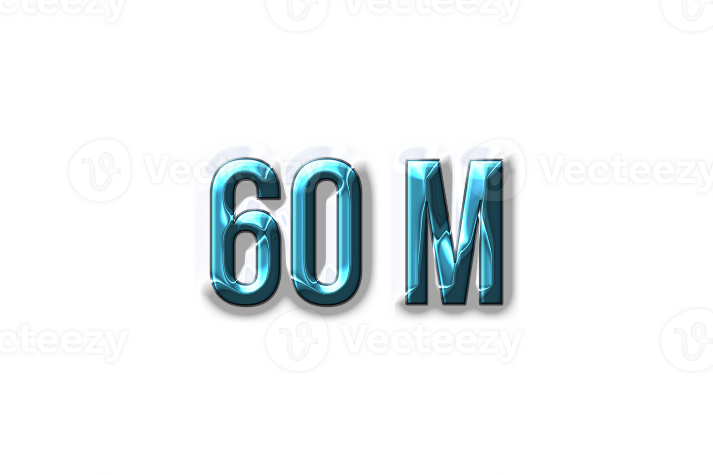 60 million subscribers celebration greeting Number with plastic design png