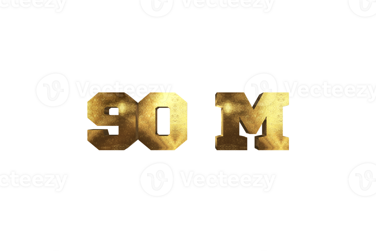90 milioni iscritti celebrazione saluto numero con ottone design png