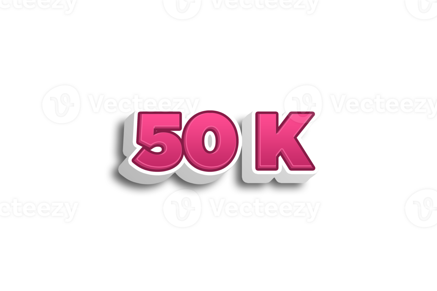 50 million subscribers celebration greeting Number with pink 3d design png