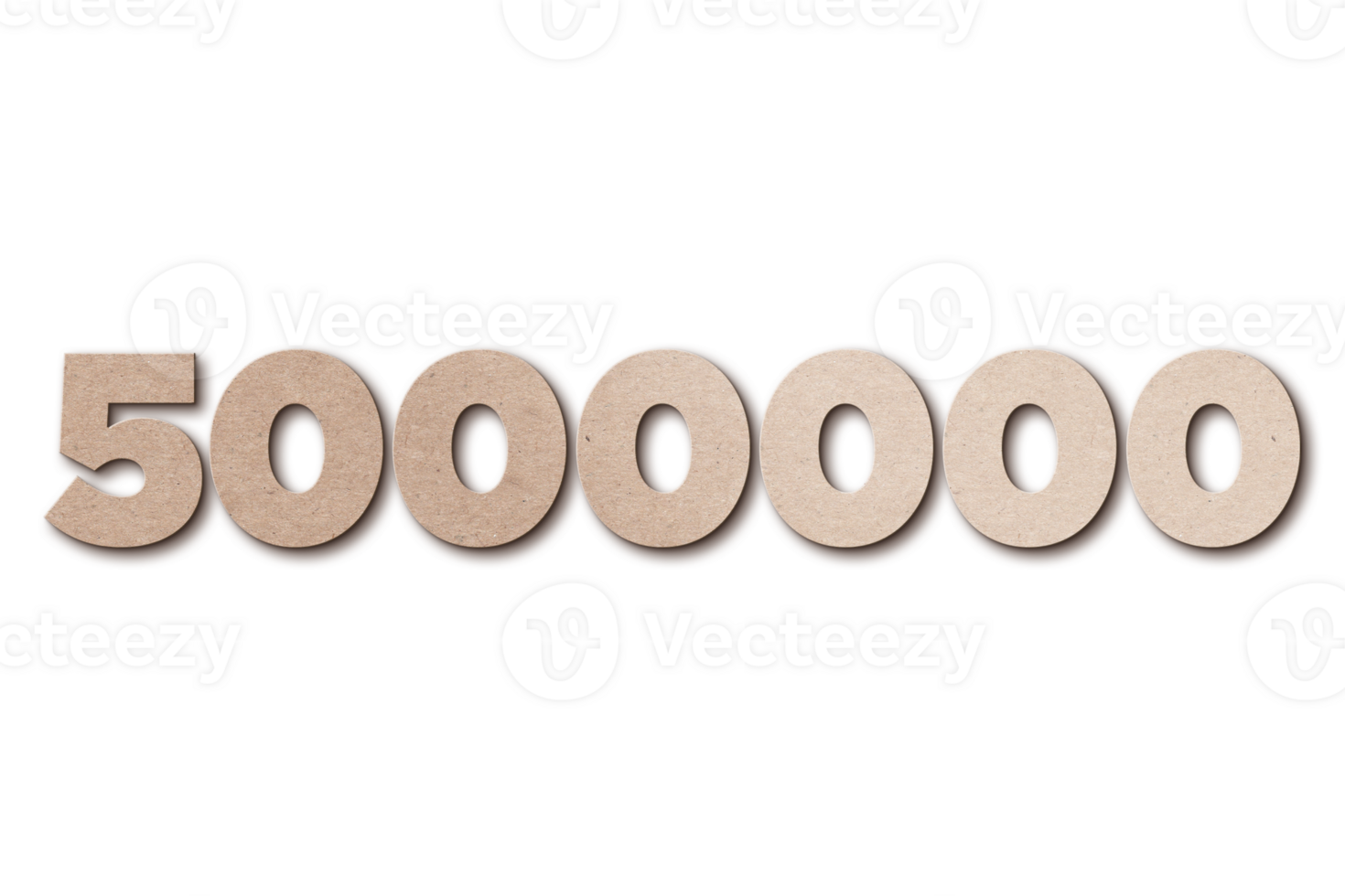 5000000 subscribers celebration greeting Number with card board design png