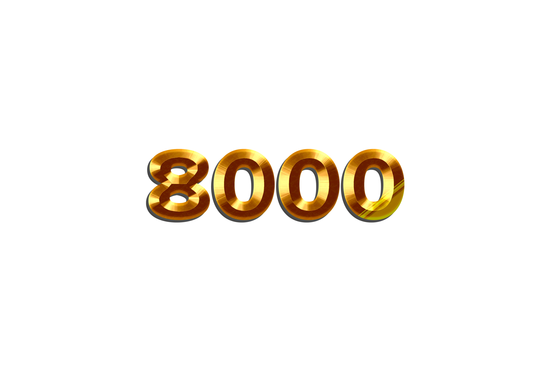 8000 subscribers celebration greeting Number with golden design ...