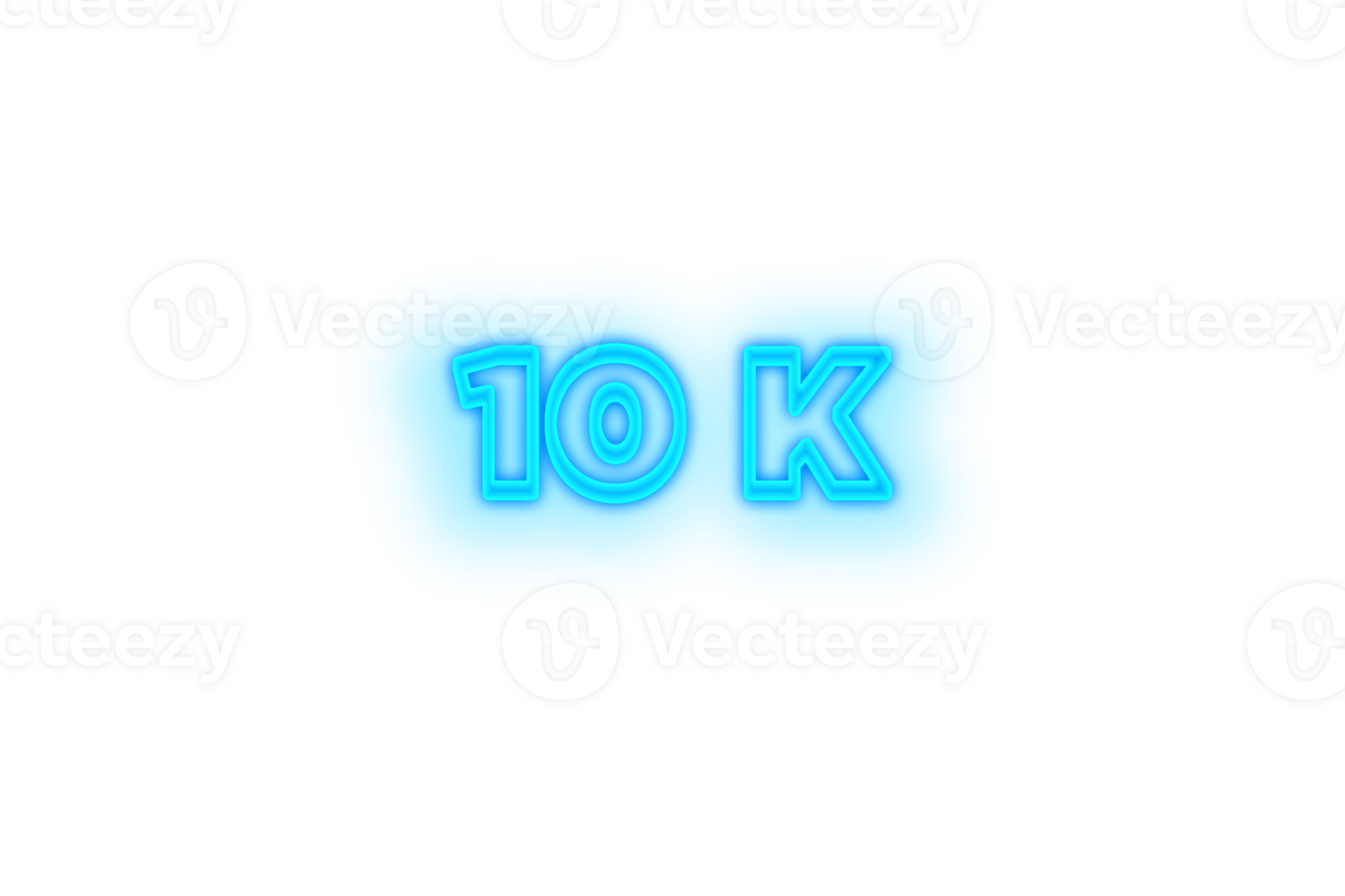 10 k subscribers celebration greeting Number with glow design png