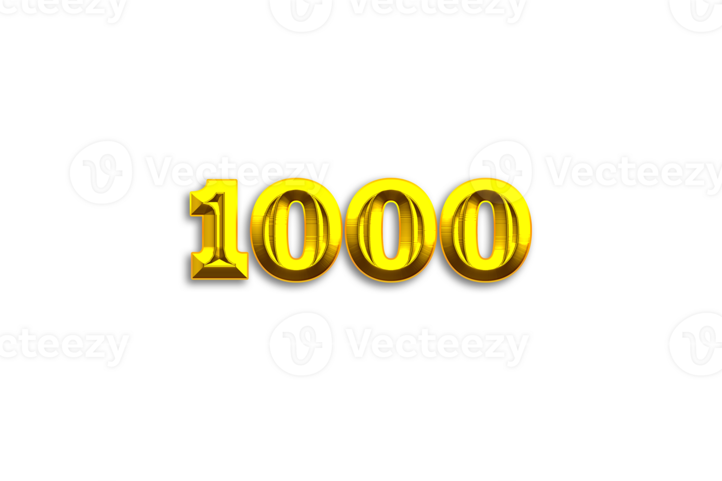 1000 Abonnenten Feier Gruß Nummer mit Gold Design png