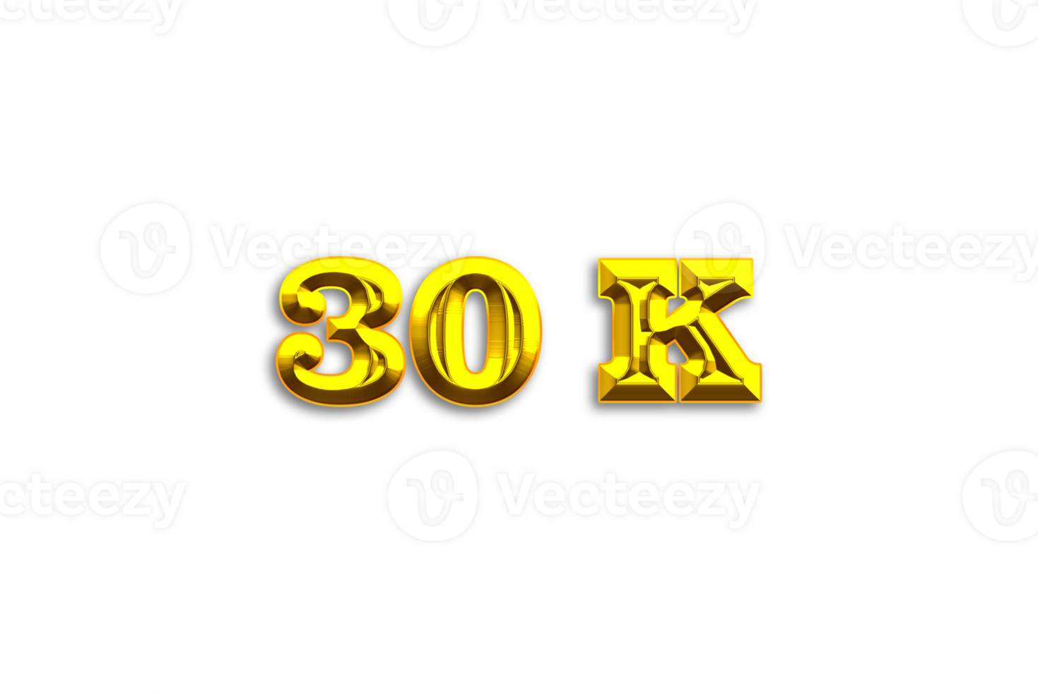 30 k subscribers celebration greeting Number with gold design png