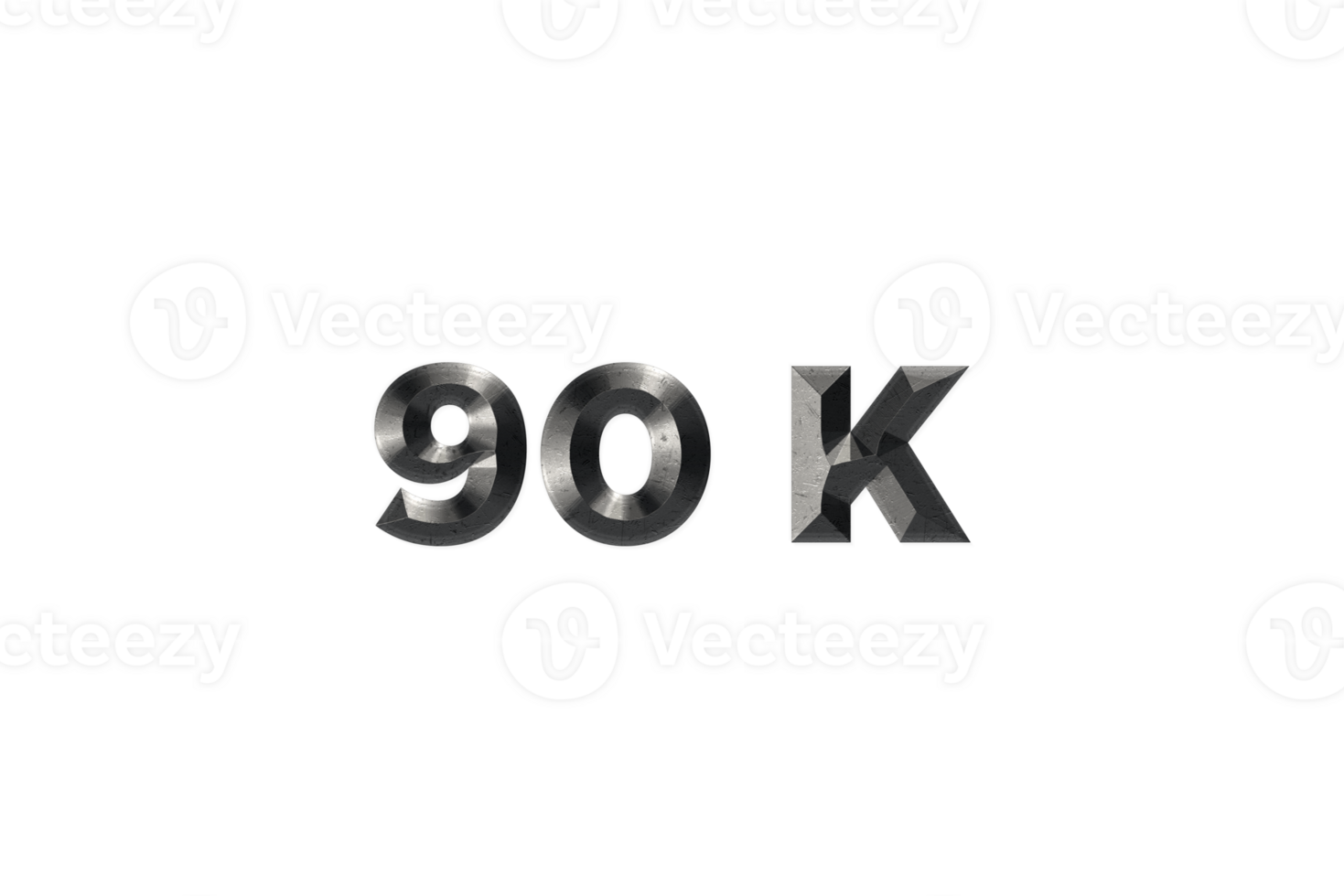 90 k subscribers celebration greeting Number with elegant design png