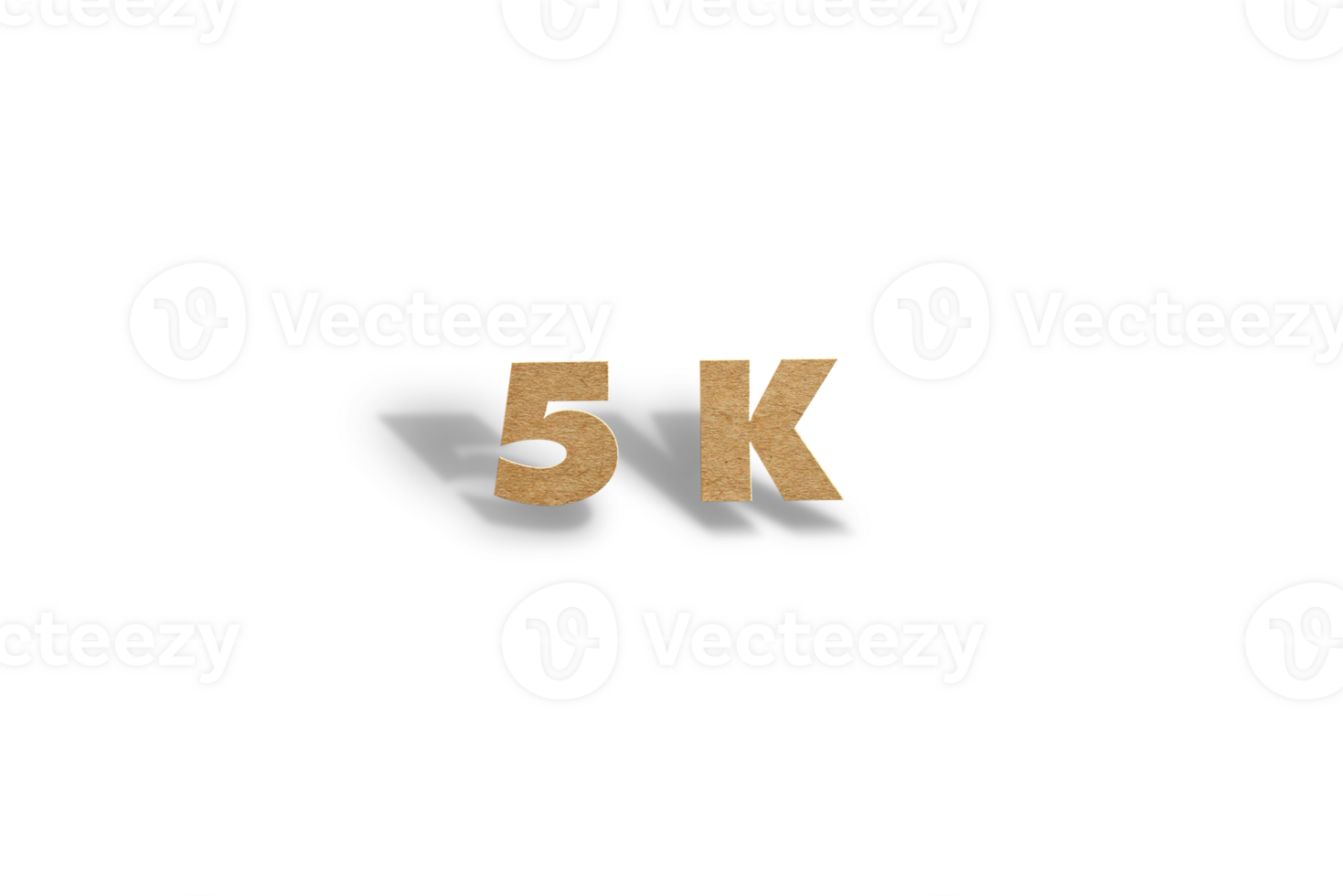 5 k subscribers celebration greeting Number with hard card cutted design png
