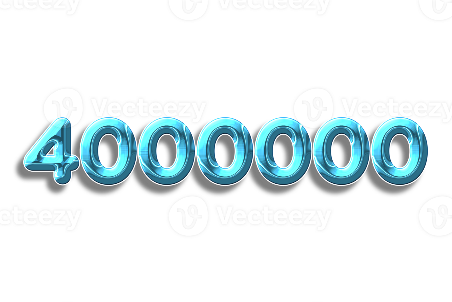 4000000 subscribers celebration greeting Number with plastic design png